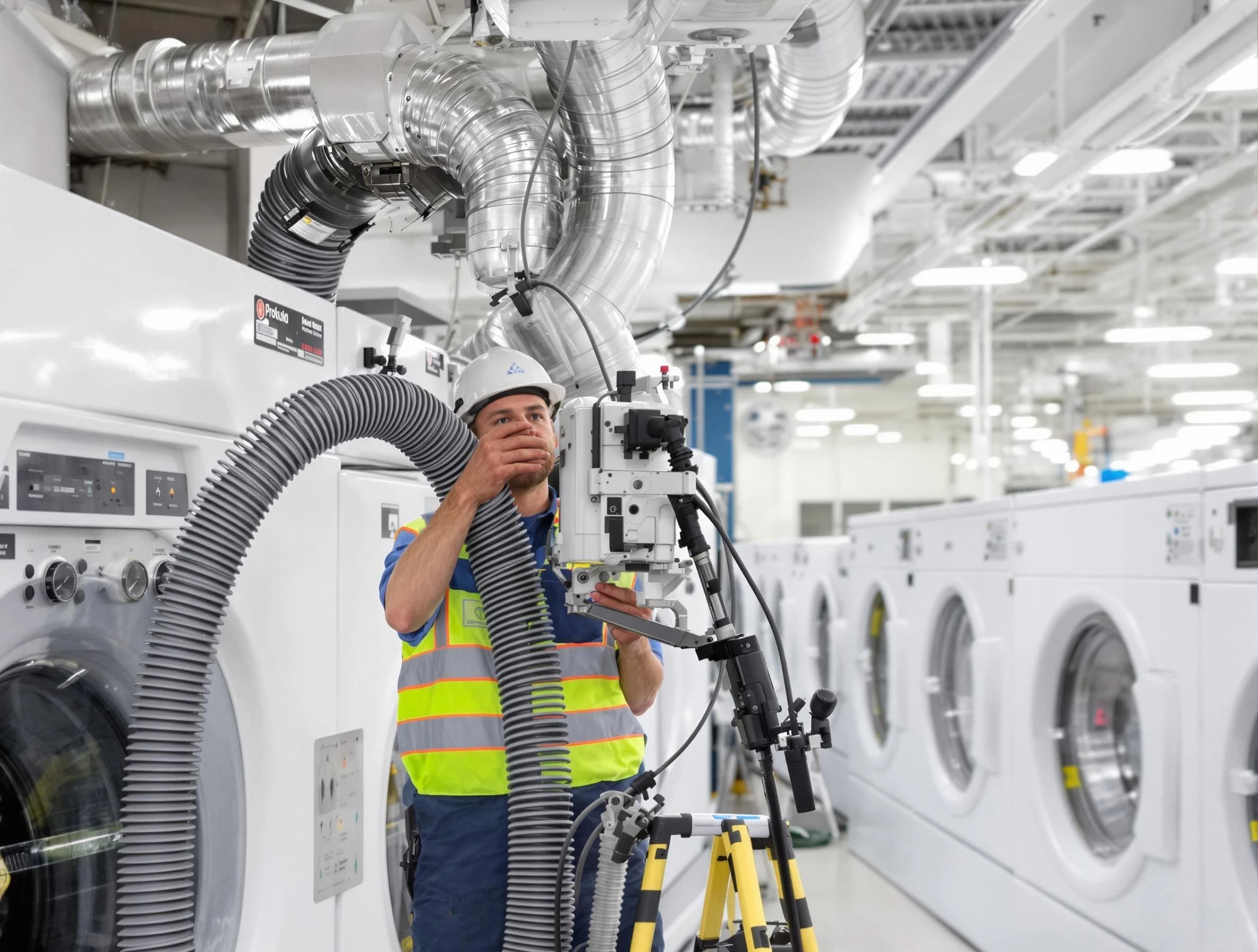 Thompson's Station Dryer Vent Cleaning team performing commercial-grade dryer vent cleaning at a business facility in Thompson's Station