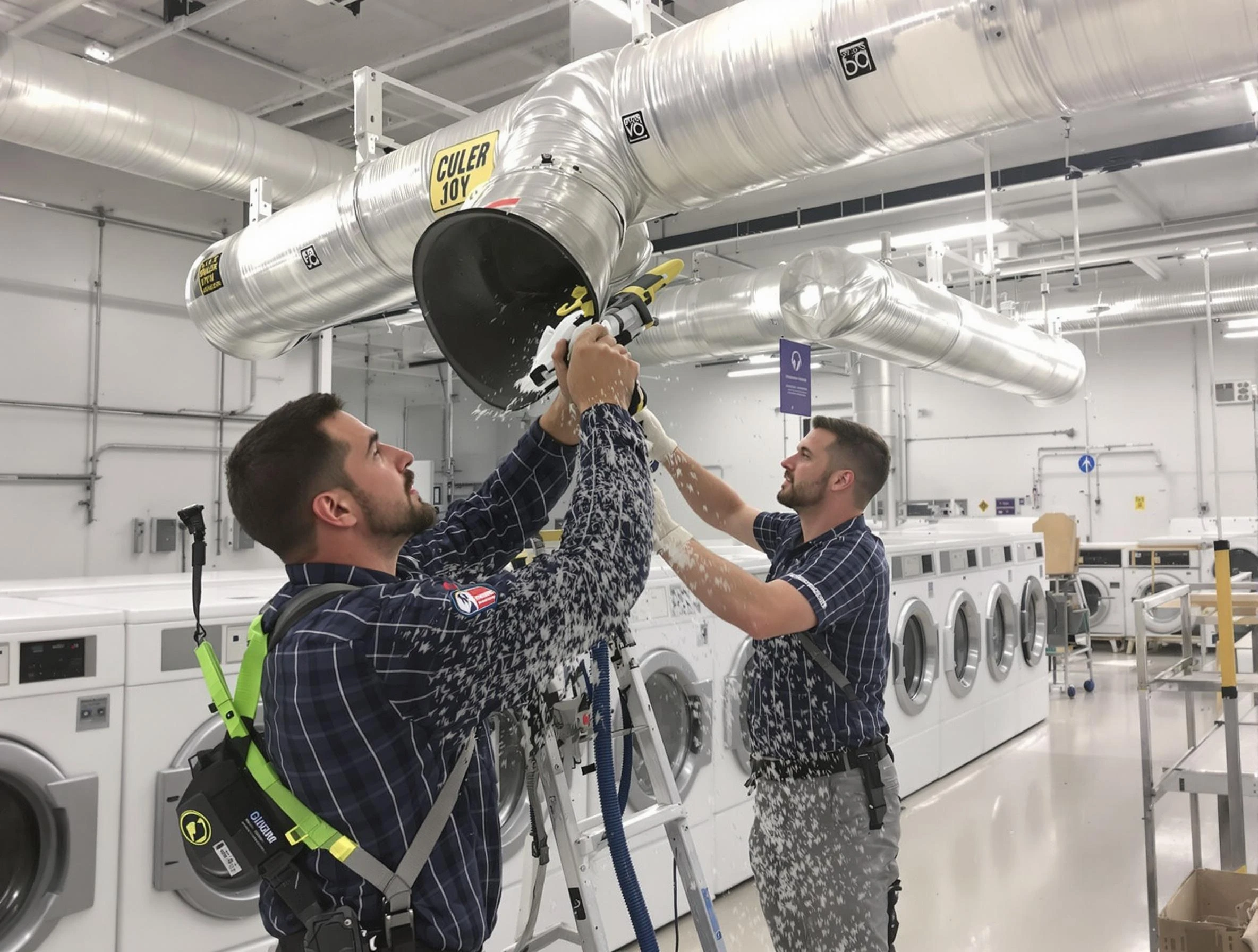 Thompson's Station Dryer Vent Cleaning team performing large-scale commercial dryer vent cleaning in Thompson's Station