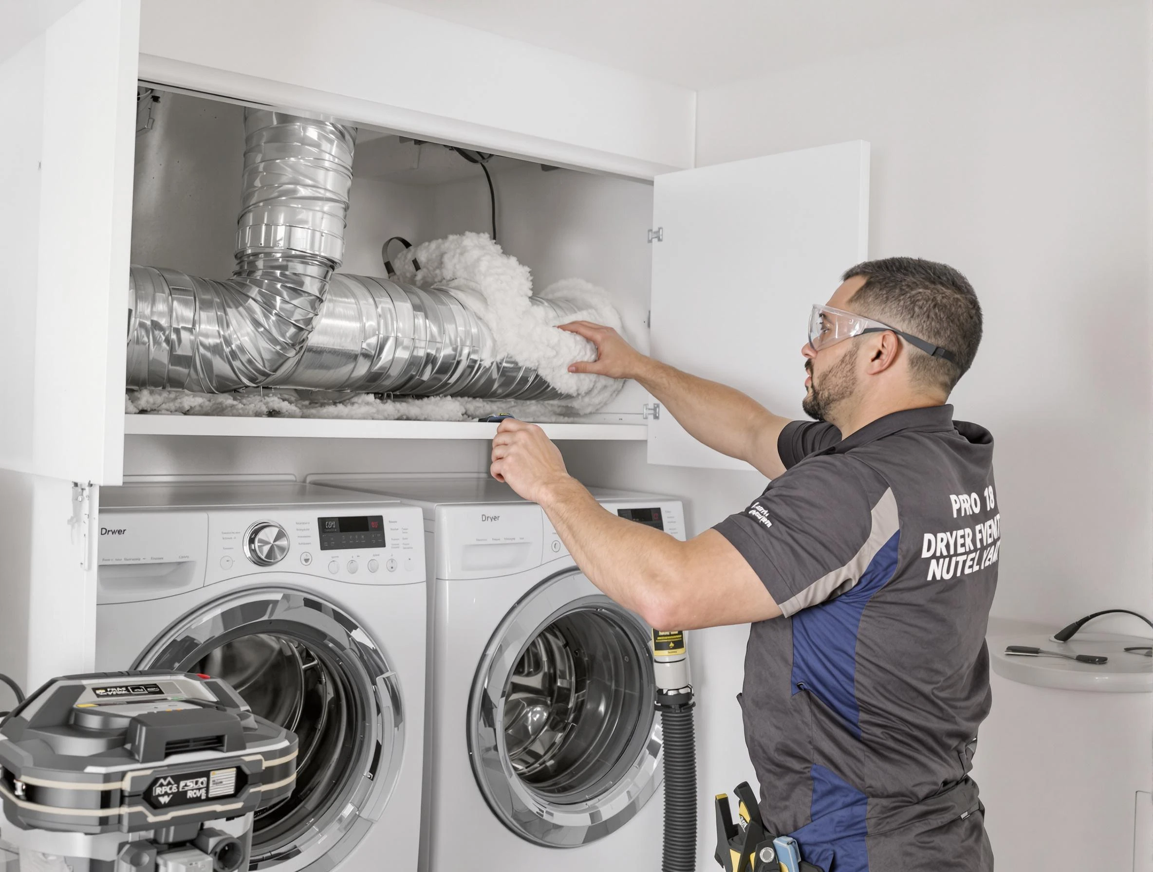 Thompson's Station Dryer Vent Cleaning certified technician performing specialized gas dryer vent cleaning in Thompson's Station