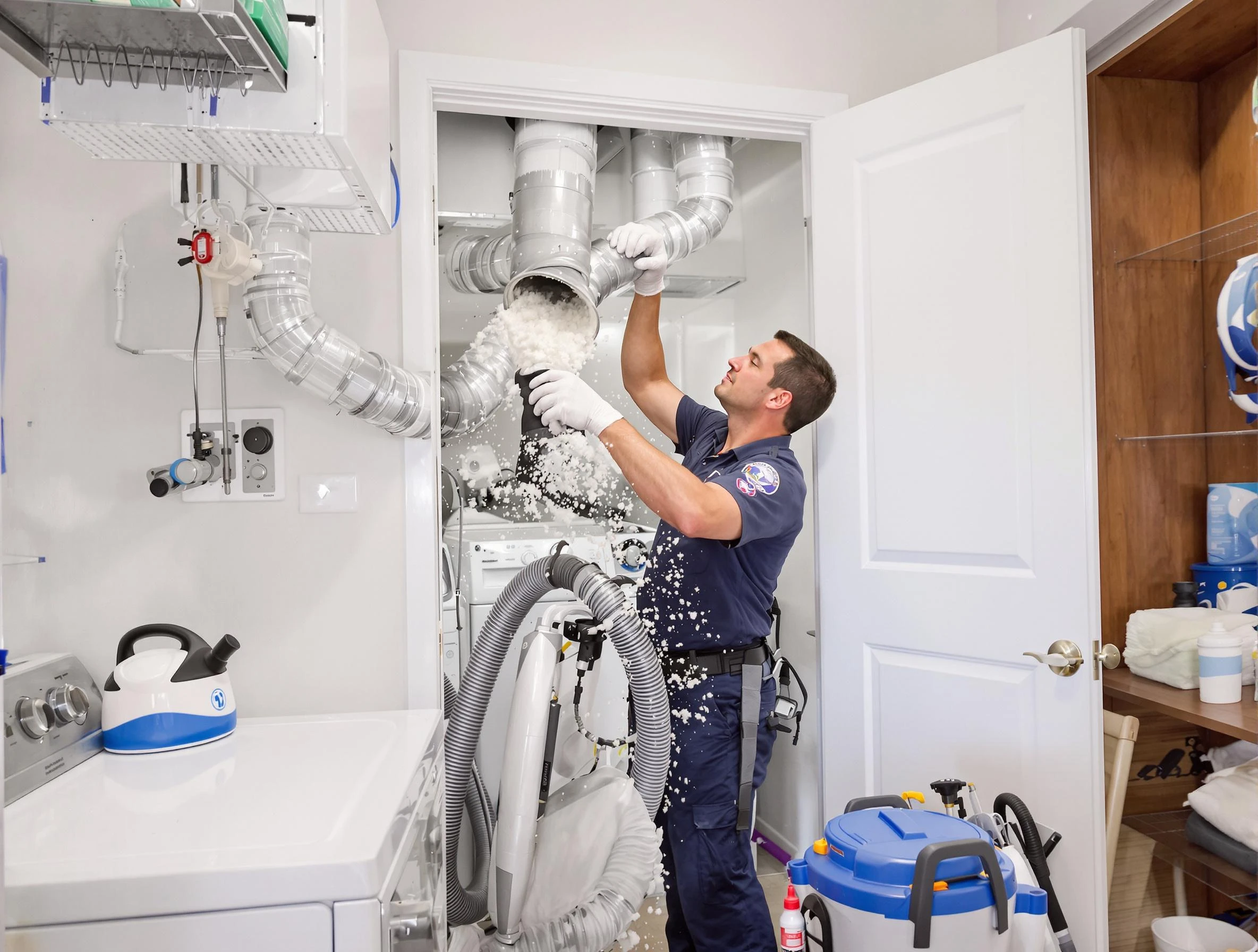 Thompson's Station Dryer Vent Cleaning technician delivering thorough residential dryer vent cleaning service in Thompson's Station